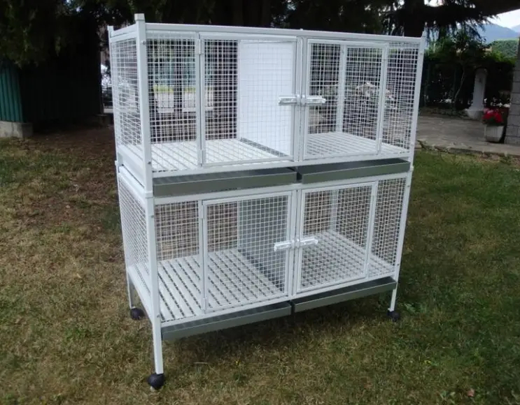 Gabbia cani e gatti 120x60 cm a due posti sovrapponibile
